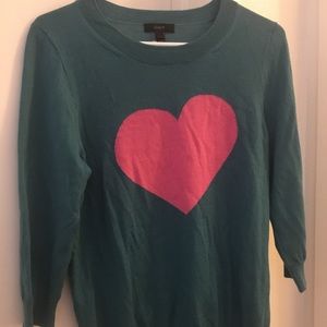 NWT J. Crew Tippy Heart Merino Wool Sweater M